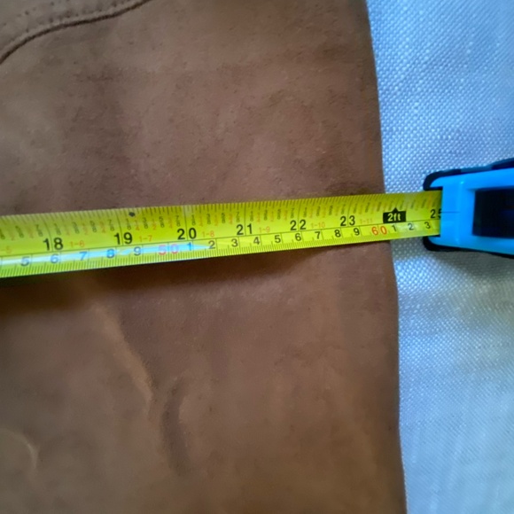 Vintage Conrad C Brown Caramel Faux Suede Maxi Western Prairie Skirt-Sz-18 - Picture 14 of 16